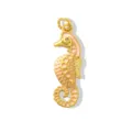 Primer plano detallado del colgante de caballito de mar esmaltado en rosa dorado para joyería. - W0284 rosa claro