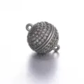 Sferische magnetische sieradengesp met micro-zirconia in gunmetal afwerking voor doe-het-zelf. - 8mm / Gunmetal