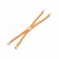 Bracelet cordon torsadé orange réglable coulissant or arbre de vie composant bijou DIY - Orange