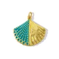 Colgante concha estrella de mar esmalte dorado accesorio joyería DIY para collar pulsera - W0287-azul