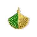 Exquisito colgante de concha de esmalte verde con estrella de mar para joyas DIY. - W0287-verde