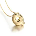Gold plated bubble letter Q pendant necklace, stylish and elegant jewelry for daily wear. - Letter Q