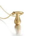 Close-up detail of the gold puffy letter pendant necklace showing fine electroplating and smooth surface texture. - Letter T
