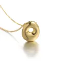 18k gold plated chunky bubble donut pendant necklace, elegant geometric jewelry detail. - Letter O
