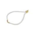 Cordoncino per braccialetto intrecciato a mano DIY con chiusura dorata, dettaglio nylon. - Bianco