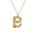 Buchstabe B bunter Zirkon Anhänger Halskette, Kupfer mikro-eingelegter Schmuck Artikel. - Nur Anhänger (Ohne Kette) / Buchstabe B
