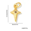 Pendentif Étoile Plaqué Or 18K Charme Zircon DIY Accessoire de Bijoux 14,1x8mm Neuf - Étoile à quatre branches