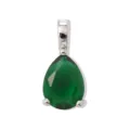 Pendente con Gemma Verde a Forma di Pera Collana Pietra di Nascita Argento Opzione Gioiello - Oro bianco maggio