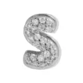 Silberner Buchstabe S Pave Diamant Anhänger Halskette, glänzender Kristall Schmuck. - Buchstabe S Anhänger / Weißgold