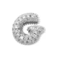 Glänzender silberner Buchstabe G Pavé Zirkon Anhänger Halskette für DIY Name Schmuck - Silber Buchstabe G