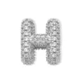 Silberner Buchstabe H Anhaenger mit glitzernden Zirkonia Steinen, suesser DIY Schmuck. - Silber Buchstabe H