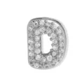 Silberner besetzter Buchstabe D Anhänger glänzender Zirkonia Schmuck für Halsketten. - Buchstabe D Anhänger / Weißgold