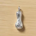 Colgante de letra plateado abultado, abalorio de metal brillante para hacer joyas únicas hoy. - Letra I / Plateado
