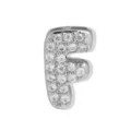 Silberner Initialen Buchstabe F Anhänger glänzender Zirkon Kette Halskette Schmuck Zubehör - Buchstabe F Anhänger / Weißgold