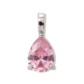 Ciondolo collana zircone cubico taglio pera rosa gioiello estetico minimalista variante - Oro bianco ottobre
