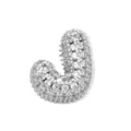 Glänzender Buchstabe J Pave Strass Anhänger Halskette stilvolles DIY Schlüsselbein Schmuck - Silber Buchstabe J