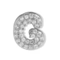 Silberner Pavé Zirkonia Buchstabe Anhänger Glänzender Charm Elegantes Schmuckstück - Buchstabe G Anhänger / Weißgold