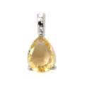 Collana con ciondolo in pietra preziosa gialla a goccia variante con supporto in metallo. - Oro bianco novembre