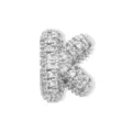 Silberner Strass Buchstabe K Anhänger Charms für DIY personalisierte Halsketten und Ketten. - Silber Buchstabe K