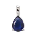 Ciondolo con gemma blu a forma di pera collana variante, elegante gioiello argentato. - Oro bianco dicembre