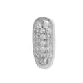 Silberfarbener ovaler Kristalldiamant Anhänger glänzender Schmuck Anhänger für Damen - Buchstabe I Anhänger / Weißgold