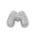 Silberner Buchstabe M Anhänger glitzernde Pave Strass Alphabet DIY Halskette Schmuck - Silber Buchstabe M
