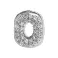 Silberner Pavé Buchstabe O Anhänger glitzernde Strasskristall Initialen Schmuck Geschenk - Buchstabe O Anhänger / Weißgold