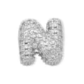 Silberner Buchstabe N Anhänger Mikro Pave Zirkonia Kristall DIY Halskette Schmuck - Silber Buchstabe N