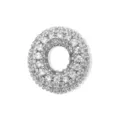 Silberner Pave Strass Buchstabe O Anhanger Halskette, glänzender Kristall Charm fur DIY Schmuck. - Silber Buchstabe O