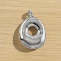 Colgante de burbuja de letra gordita plateada, dijes de alfabeto para joyería. - Letra O / Plateado