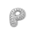 Silberner P Buchstabe Zirkonia Pave Anhänger Halskette Kristall Alphabet Schmuck Variante - Silber Buchstabe P