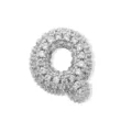 Buchstabe Q Pave Diamant Anhänger Halskette Silberfarben Initialen Charm DIY Schmuck - Silber Buchstabe Q