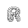 Buchstabe R Strass Anhänger silber glänzend Kristall Initiale Halskette DIY Schmuck - Silber Buchstabe R