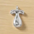 Colgante de letra T plateada efecto globo hinchado, abalorio de alfabeto lindo para joyas. - Letra T / Plateado