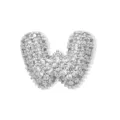 Glitzernder Strass Buchstaben Anhänger, funkelnder Kristall Alphabet Charm für DIY Halskette. - Silber Buchstabe W