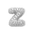 Silberner Pavé Diamant Buchstabe Z Anhänger Charm DIY Initiale Halskette Schmuck Accessoire - Silber Buchstabe Z