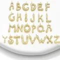 Gouden 26 alfabet letter bedels puffy initiële hanger DIY sieraden maken accessoires - Letter A / Goud