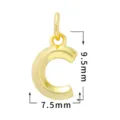 Colgante letra C de cobre bañado en oro 18k accesorio de joyería DIY, alto 9.5mm ancho 7.5mm - Letra C