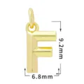 Colgante de letra F chapado en oro accesorio de joyería DIY con medida 9.2x6.8mm - Letra F