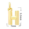Detalle colgante letra H dorada, 9,5x7mm accesorio de joyería DIY de latón chapado en oro 18k. - Letra H