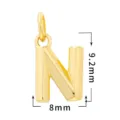 Colgante letra N bañado en oro accesorio de joyería DIY 9.2x8mm fabricación de joyas - Letra N