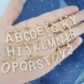 Vergoldete 26 Buchstaben Zirkon Anhänger Halskette DIY Initialen Alphabet Schmuck. - Buchstabe A / Gold