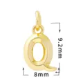 Colgante con letra Q de cobre bañado en oro de 18k para manualidades y joyería 9,2x8mm - Letra Q