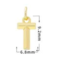 Colgante letra T chapado en oro accesorio de joyería DIY acabado brillante 9.2x6.8mm. - Letra T