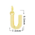 Bonito colgante de letra U bañado en oro para hacer joyas DIY, tamaño de 9,5x7,5mm. - Letra U