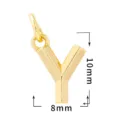 Colgante de Letra Y de Latón Chapado en Oro 18K Accesorio de Joyería DIY 10x8mm - Letra Y