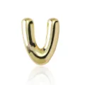 Ciondolo lettera gonfia dorata V charm alfabeto metallico lucido per la creazione di gioielli. - Logo LV Lucido