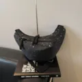 Borsa a tracolla alla moda con stampa stelle nere, elegante borsa casual da donna. - Nero