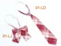 Japanese JK uniform red plaid tie and bow set pre-tied neckwear for daily wear outfit - 01号