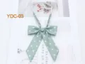 Green polka dot bow tie JK uniform accessory with adjustable strap for women daily wear. - Light Green